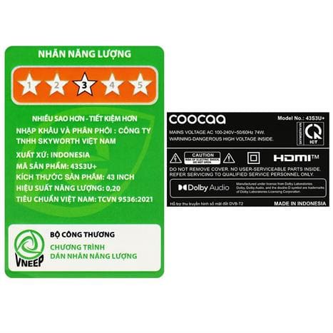 Smart Tivi Coocaa FHD 43 inch 43S3U+